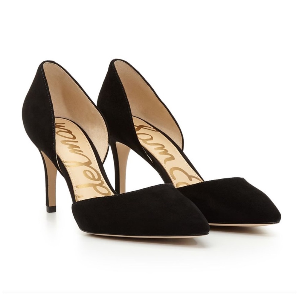 Black Suede Sam Edelman Telsa D'Orsay Pump Heel